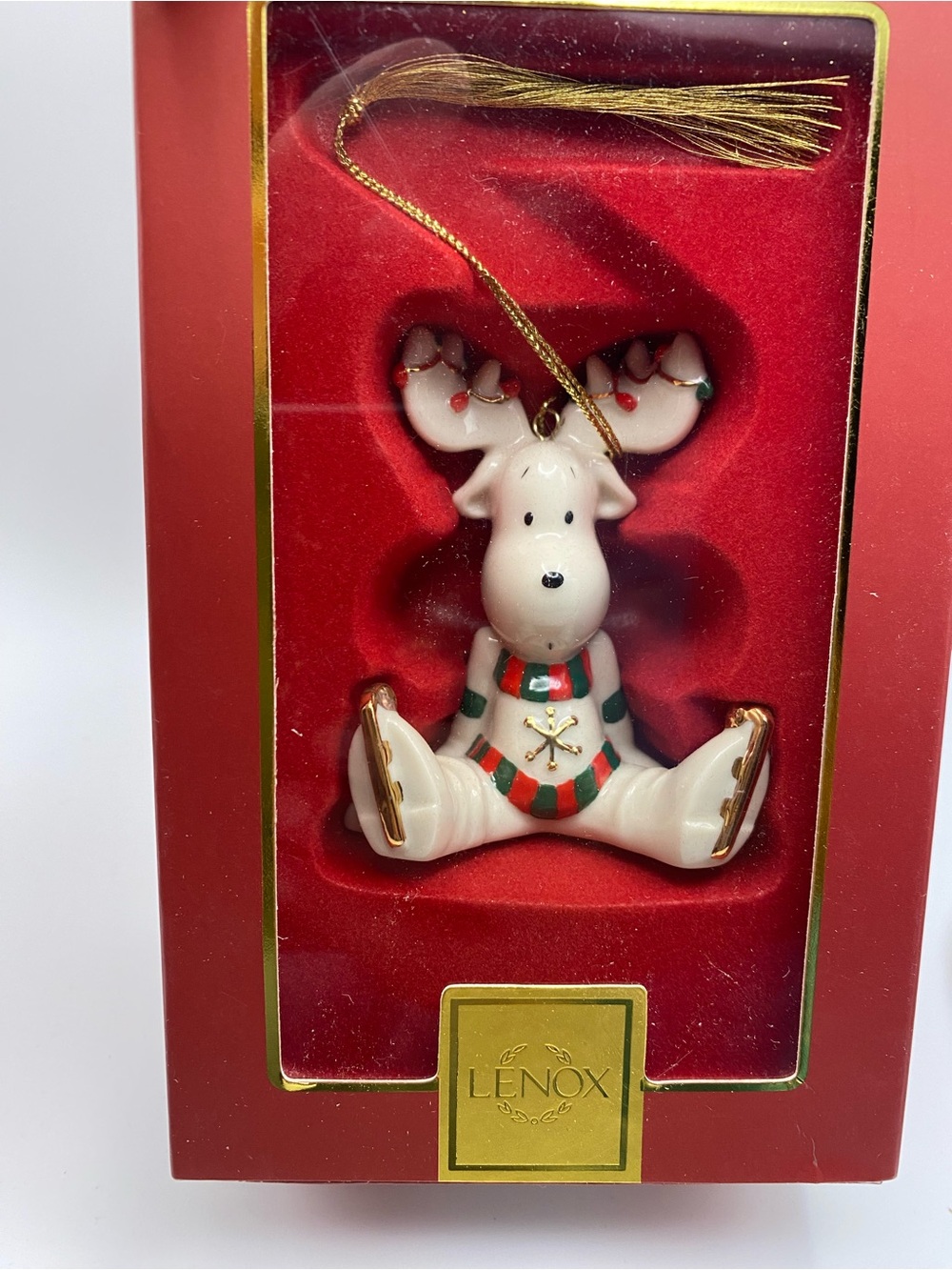 Vintage Retired Lenox Reindeer porcelain ornament figurine